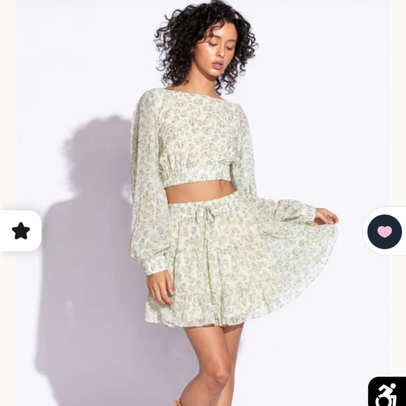 Sky To Moon Dresses & Skirts - Floral Crop Top and Skirt Set
